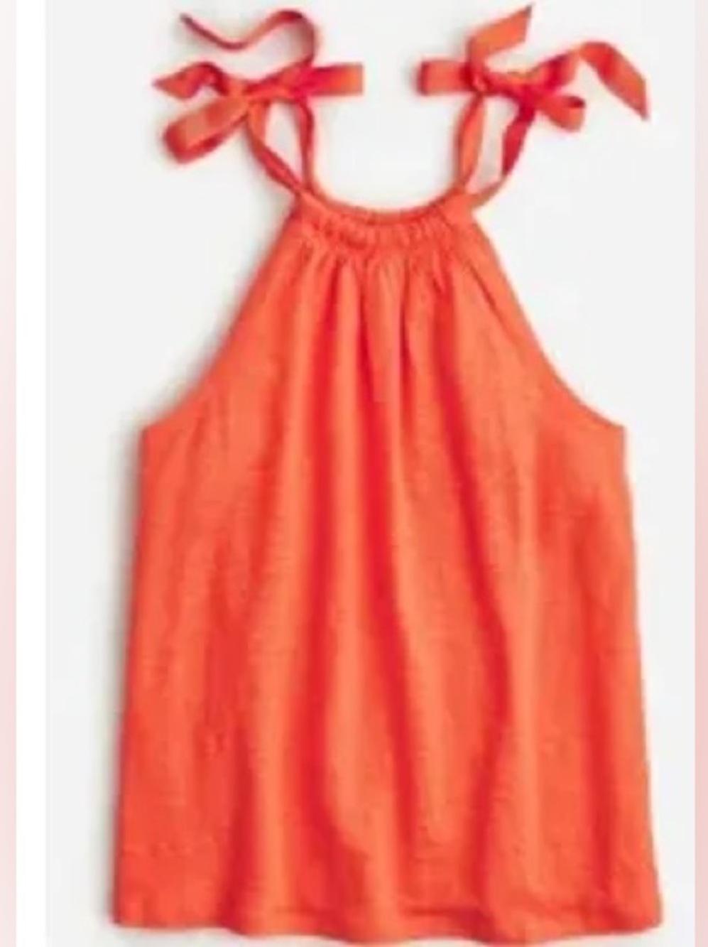 J. Crew Bow tie linen tank top sweet tangerine NWT MED